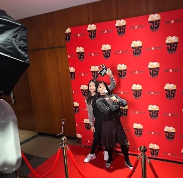 Red carpet selfie booth activation