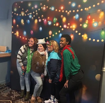 Holiday party photo booth fun