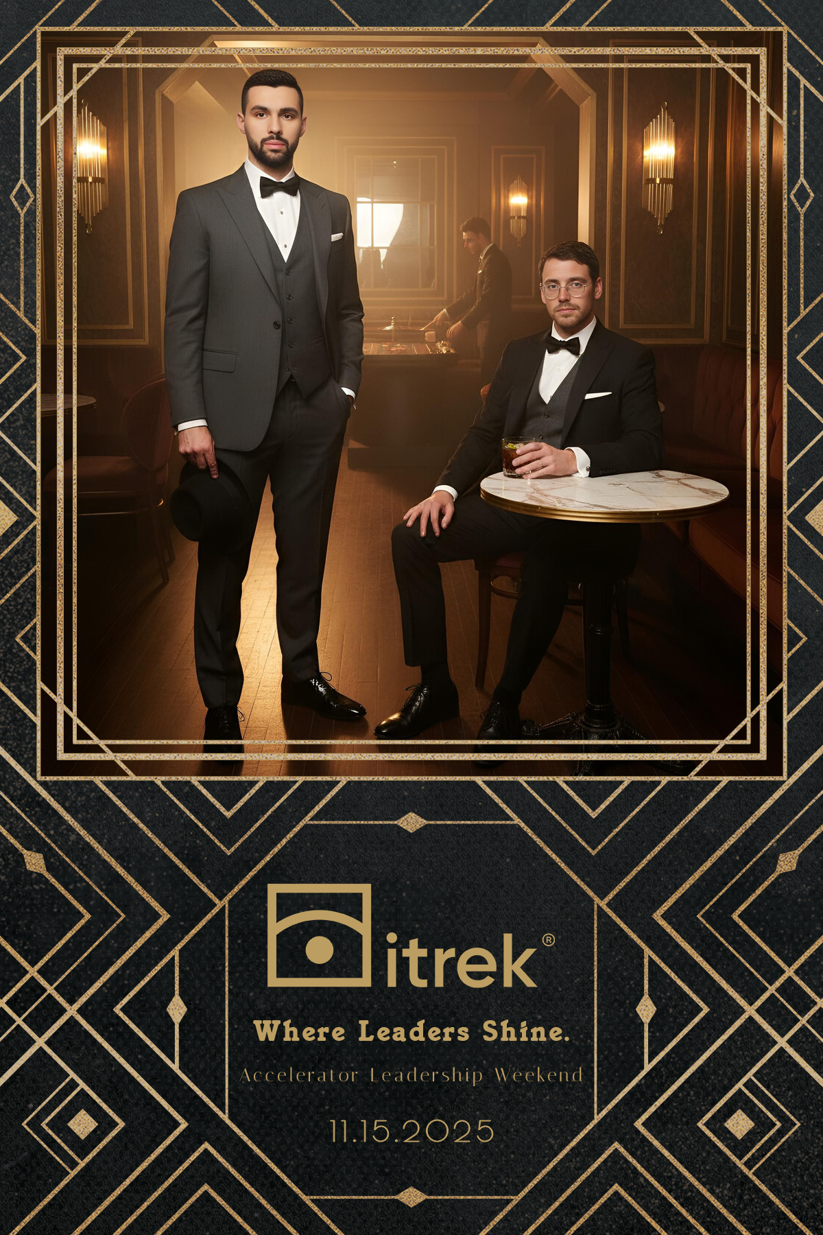 Gatsby themed AI portrait booth output